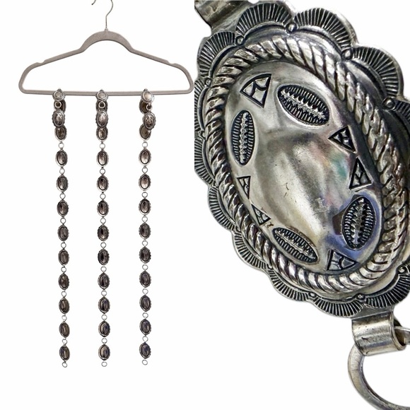 THREE Vintage 1950s Sanford Conchas Belt Silver - 33\